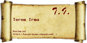 Terem Irma névjegykártya